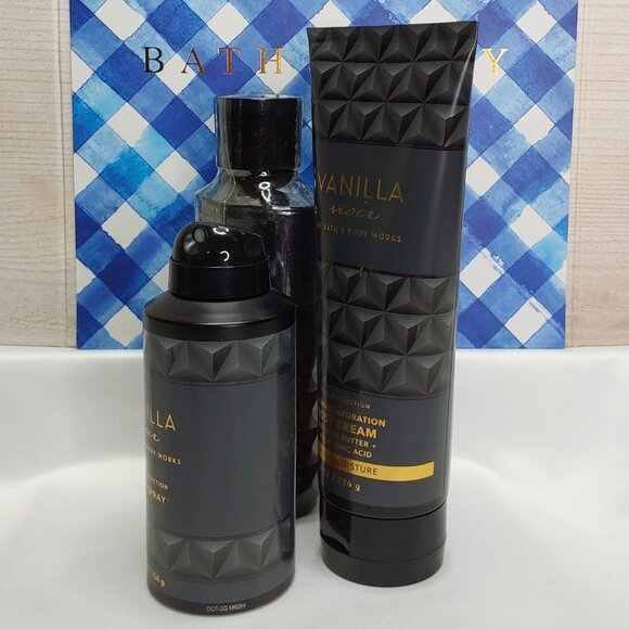 BATH & BODY WORKS 'VANILLA NOIR' 3-PIECE GIFT SET BODY WASH, LOTION & SPRAY MIS - Picture 3 of 16